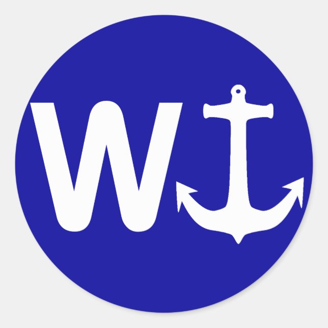 W Anchor Wanchor Funny Joke Gift Runder Aufkleber (Vorderseite)