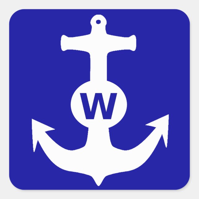 W Anchor Wanker Insult Funny Gift Quadratischer Aufkleber (Vorderseite)