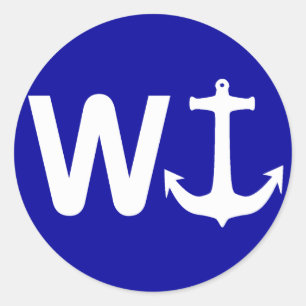W-Anker Wanchor lustiges Witz-Geschenk Runder Aufkleber
