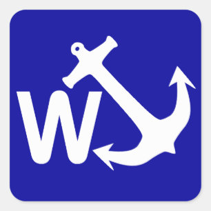 W-Anker Wanchor Witz-lustiges Geschenk Quadratischer Aufkleber