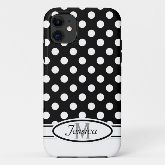 W & B Polka-dot Monogram iPhone 5 Fall Case-Mate iPhone Hülle (Rückseite)