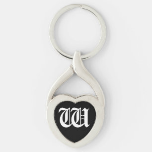 "W" Black Heart Keychain Schlüsselanhänger