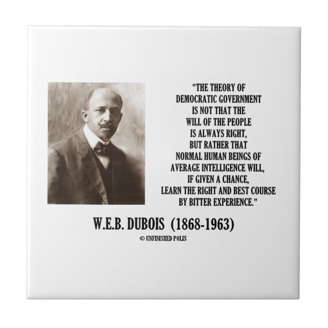 W.E.B. Dubois Theorie der demokratischen Regierung Fliese (Vorderseite)