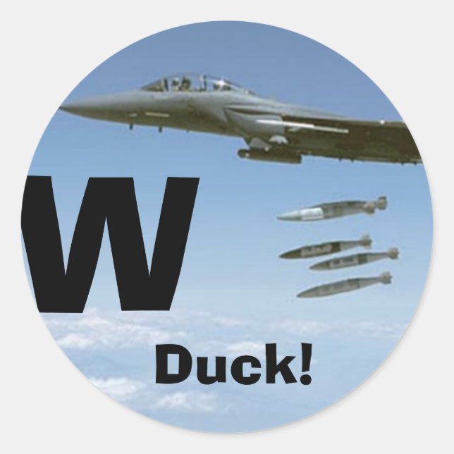 W, Ente! Runder Aufkleber (Vorderseite)