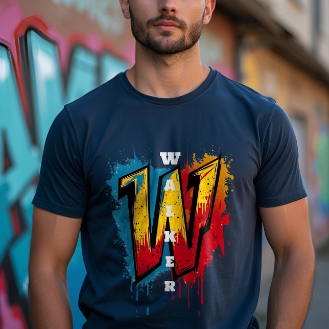 "W" für den Win: Anpassbare Graffiti-Monogramm T-Shirt (Von Creator hochgeladen)