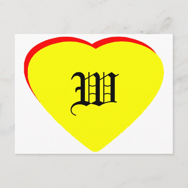 "W" Gelbe rote Hochzeit Einladung zum MUSEUM (Vorderseite)