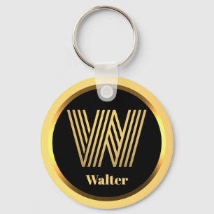 W Gold Mit Monogramm Letter Personalisiert Schlüss Schlüsselanhänger