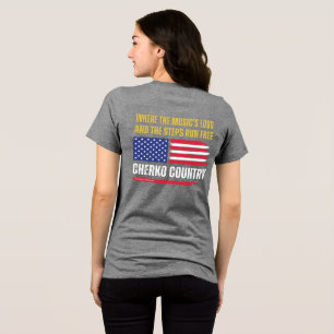 (W-Grey) US-Flagge / Musik ist laut & Schritte lau Tri-Blend Shirt