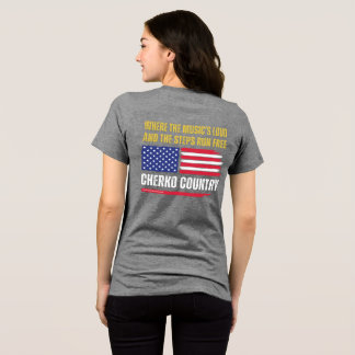 (W-Grey) US-Flagge / Musik ist laut & Schritte lau Tri-Blend Shirt