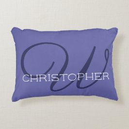 W Initial Calligrafy Name Mit Monogramm Periwinkle Dekokissen