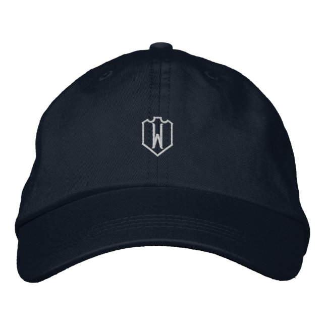 W Initial Letter Monogram Elegant Handsome-Hat   Bestickte Baseballkappe (Vorderseite)