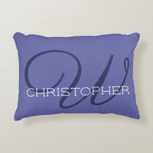 W Initiale Kalligrafie Name Monogramm Periwinkle Dekokissen