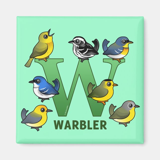 W ist für Warbler Magnet (Vorne)