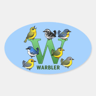 W ist für Warbler Ovaler Aufkleber