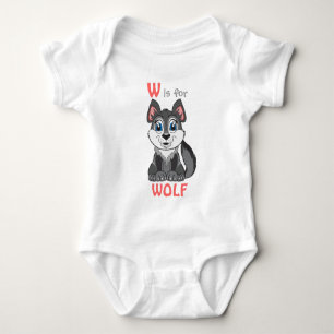 "W ist für WOLF" Kinders-Shirt Baby Strampler