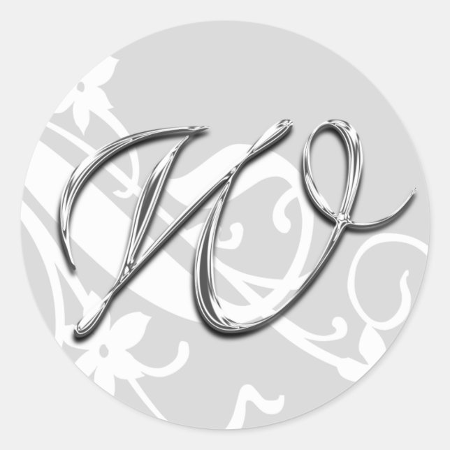 W Monogram Letter Wedding Umschlag Aufkleber Stick (Vorderseite)