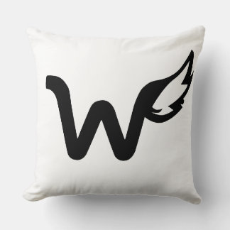 W Monogramm geflügelter einfacher Schwanz Kissen