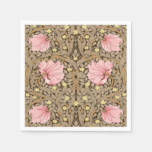 W Morris Pimpernchmuster in Pink & Sepia Serviette