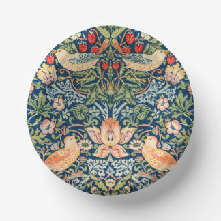 W Morris Strawberry Diief Paper Bowls Pappteller