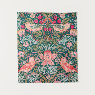 W. Morris Strawberry Thief Tapisserie à mur rose