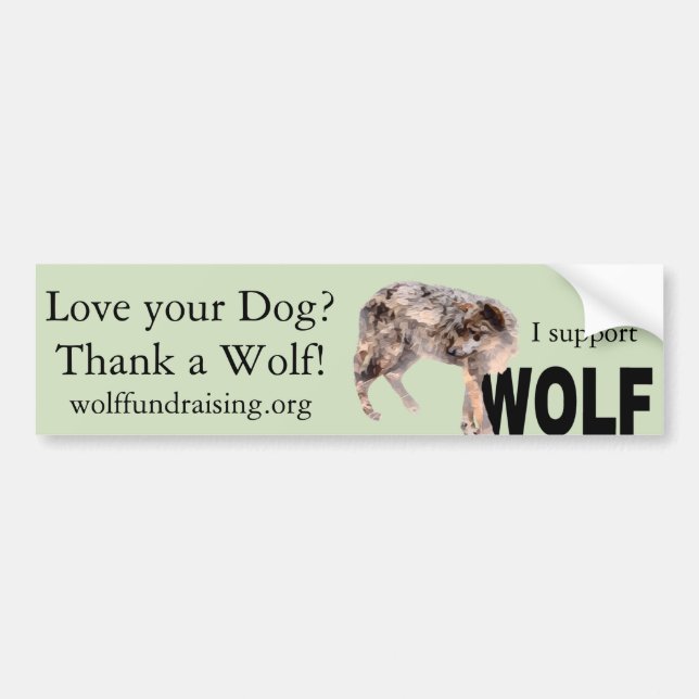 W.O.L.F. "Liebe Ihr Hund?" Autoaufkleber (Vorne)