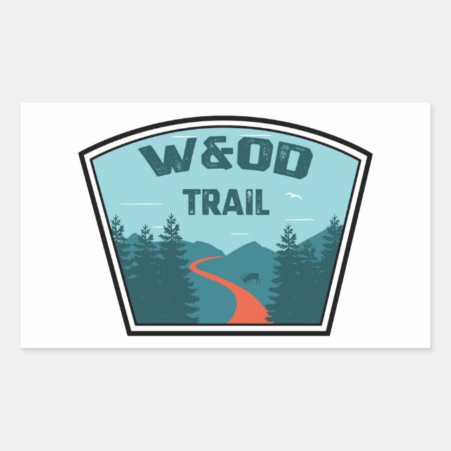 W&OD Trail Rechteckiger Aufkleber (Vorderseite)