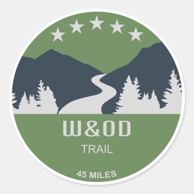 W&OD Trail Runder Aufkleber (Vorderseite)