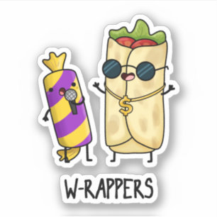 W-Rappers Funny Food Pun Aufkleber