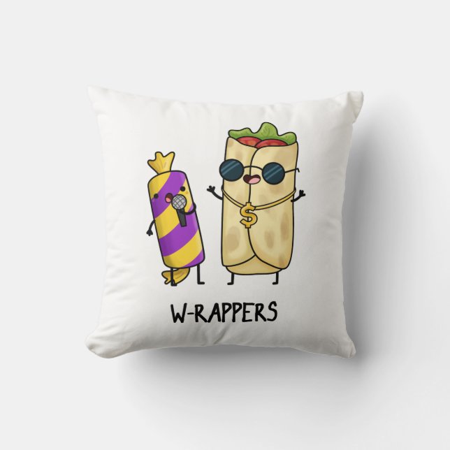 W-Rappers Funny Food Pun Kissen (Vorderseite)