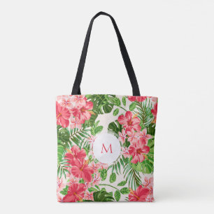 W Sac fourre-tout de monogramme personnalisé Hibis