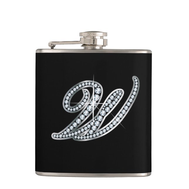 W-Script "Diamond Bling"-Flasche Flachmann (Vorderseite)
