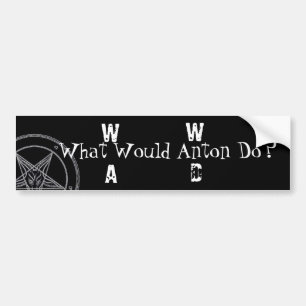 W.W.A.D. Was würde Anton tun? (Weißer Druck) Autoaufkleber