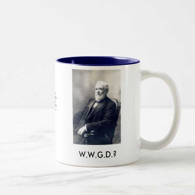 W.W.G.D.? Kaffee-Tasse Zweifarbige Tasse (Rechts)