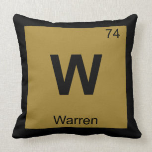 W - Warren Michigan Chemistry Periodic Table City Kissen