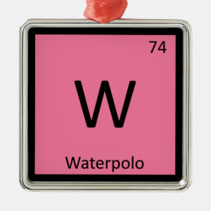 W - Wasserball-Sportchemie Periodensystem Ornament Aus Metall