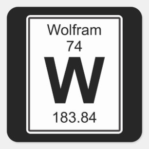 W - Wolfram Quadratischer Aufkleber