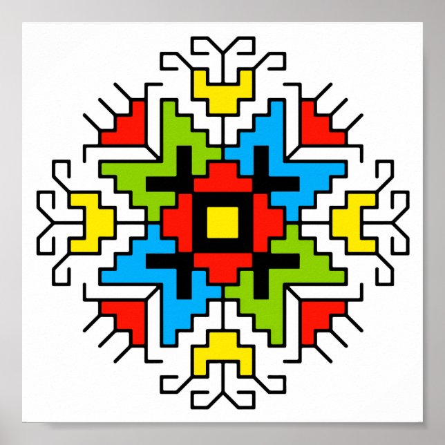 WA0011 Wall Art Bulgarisches Motiv shevitsa rot Poster (Vorne)