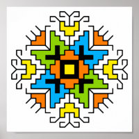 WA0012 Wall Art Bulgarisches Motiv shevitsa orange