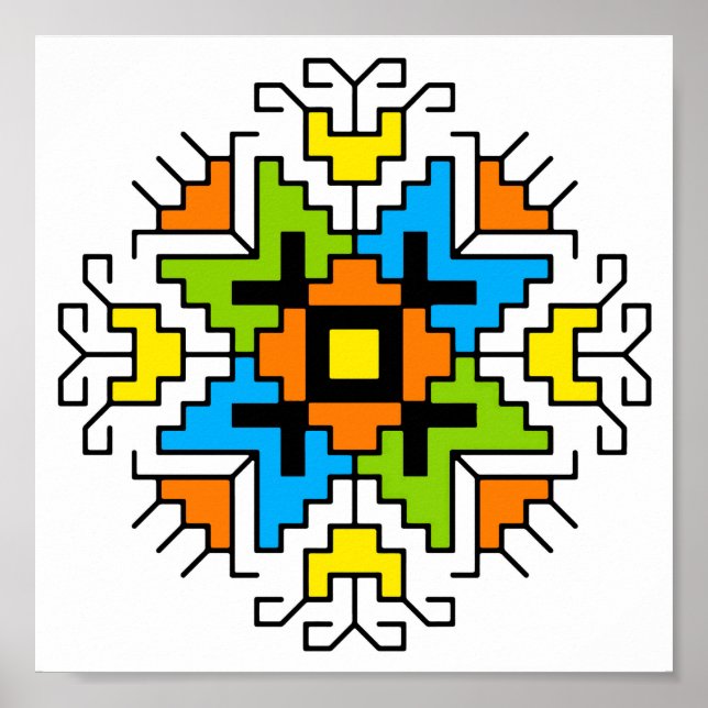 WA0012 Wall Art Bulgarisches Motiv shevitsa orange Poster (Vorne)