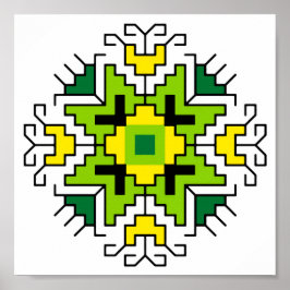 WA0014 Wall Art Bulgarisches Motiv shevitsa grün Poster