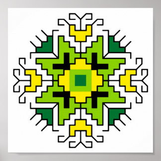 WA0014 Wall Art Bulgarisches Motiv shevitsa grün Poster