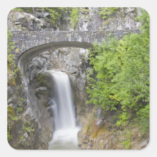 WA, Mount Rainier Nationalpark, Christine Falls Quadratischer Aufkleber