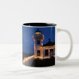 WA, Mukilteo, Mukilteo-Leuchtturm, errichtet 2 Zweifarbige Tasse