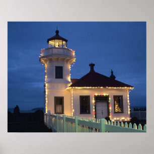 WA, Mukilteo, Mukilteo-Leuchtturm, errichtet Poster