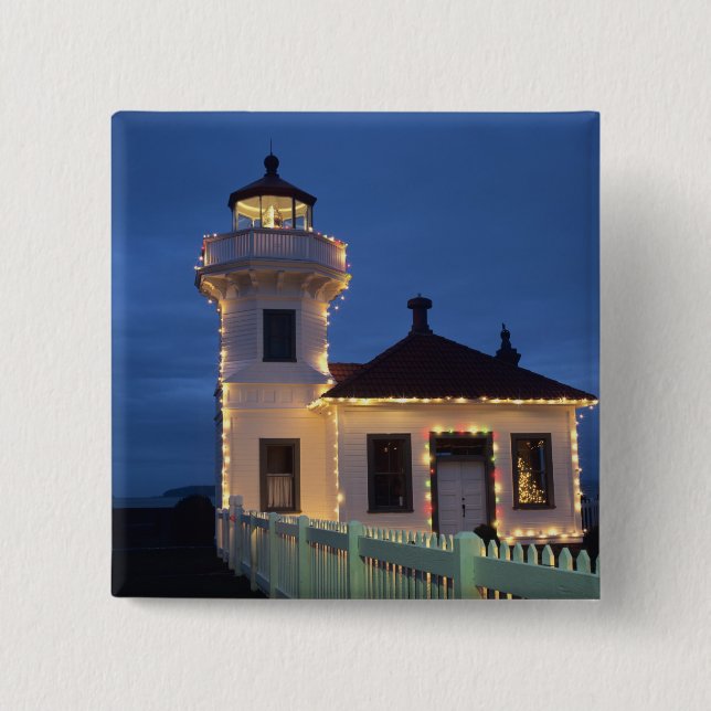 WA, Mukilteo, Mukilteo Lighthouse gegründet Button (Vorderseite)