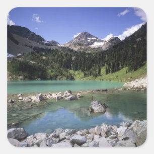 WA, Okanogan NF, Lewis Lake und Black Peak Quadratischer Aufkleber