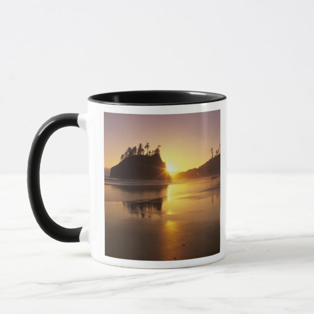 WA, Olympic NP, Second Beach bei Sonnenuntergang Tasse (Links)