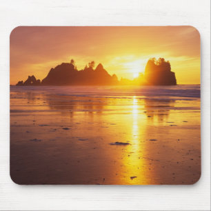 WA, Olympic NP, Shi Shi-Strand bei Sonnenuntergang Mousepad