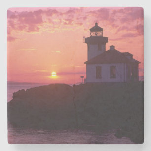 WA, San Juan Island, Limon Kiln Lighthouse, 1919, Steinuntersetzer