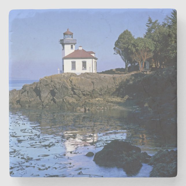 WA, San Juan Island, Limoner Leuchtturm von Kiln Steinuntersetzer (Vorderseite)